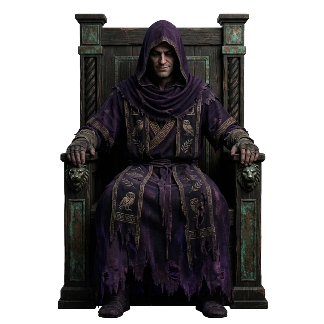 Magician archetype seated on a throne